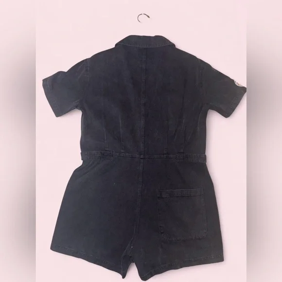 Jade by Jane Black Patch Button Up Romper Jumpsuit - NWT - Picture 3 of 11
